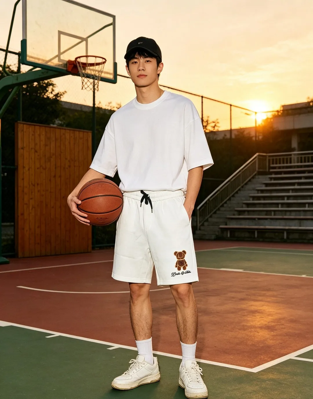 Louis Vuitton/Louis Vuitton 26ss towel patch bear shorts